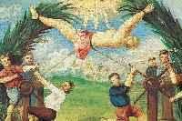 KüNSTLER DES 18. JH., WOHL SüDDEUTSCH, DAS MARTYRIUM DER HEILIGEN CORONA, DIE UNTER ANTONIUS IM JAHRE 177 AN ZWEI NIEDERGEBUNDENENPALMEN ...