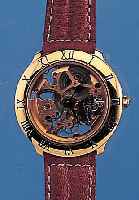 HERRENARMBANDUHR SKELETT SCHWEIZ UM 1994, METALL HARTVERG., BEIDS. MINERALFLACHVERGL., SUISSE EBAUCHES RUNDANKERW., HANDAUFZUG, 17 ST., VERG., ...