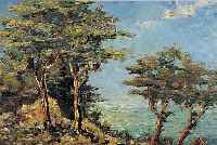 CLEMENT, HENRI, FRANZöSISCHER LANDSCHAFTS- MALER, GEBOREN IN VITRY-LE FRANCOIS STELLTE U.A. 1933 IM HERBSTSALON AUS, HIER: BAUMGRUPPE ...