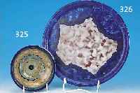 SCHALE, THARAUD LIMOGES, UM 1930, DICKWAN- DIGES PORZELLAN, BLAU, GRüN UND BRAUN BEMALT, H. CA. 5 CM, D. CA. 15 CM