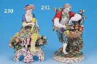 PORZELLANFIGUR, DRESDEN, UM 1890/1900, FRAU MIT ÄHREN, BUNTE BEMALUNG, APPL. BLUMEN U. BLäTTER, DIESE L. BEST., H. 17 CM, AM SOCKEL ...