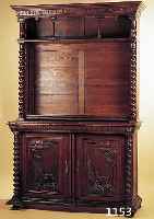 AUFSATZSCHRANK, FRANKREICH, UM 1870, EICHE MASSIV, OBERTEIL MIT TELLERBORD, BEFESTIGUNGSLEISTEN FüR EINLEGEBöDEN FEHLEN, 225 X 140 ...