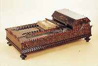 DREHORGEL, ERNST KAPS, DRESDEN, UM 1890, DREHMECHANISMUS, SPIELWALZE, VERSCHIED. EIN- STELLBAR, MIT MELODIEN VON WALDTEUFEL, BUCHEN-GEHäUSE, ...