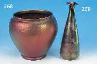 VASE, SIGN. J. GAZIELLO, VALLAURIS, UM 1910, STEINGUT, RELIEFIERT IM HAMMERSCHLAGDEKOR, REICH LüSTRIERT, H. CA. 20 CM