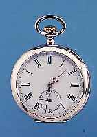LAVINA HERRENTASCHENUHR LEPINE, REF.-NR. 424219, SCHWEIZ UM 1935, 800ER SILBER, BODEN SYM. GUILL., MONOGRAMMSPIEGEL FREI, EMAILBL., WERK VERG., ...