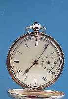 HAMILTON & CO SPINDELTASCHENUHR SAVONETTE, SILBER, HALMARK LONDON, 1833, WERK VERG., ANTRIEB üBER KETTE U. SCHNECKE, 3-SCHENKL. STAHLUNR. ...