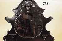 WANDSPIEGEL, WOHL DEUTSCH, UM 1890, FACETTIERTER SPIEGELEINSATZ LEICHT KORR., AUFGELEGTE SCHNITZEREIEN, DREI ABLAGEN, CA. 100 X ...