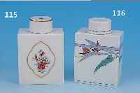 TEEDOSE, MEISSEN, 1985, PORZELLAN, QUALITäT-VOLLE BUNTE BEMALUNG, ZWEI KARTUSCHEN MIT IN- DIANISCHEN BLUMEN, AUF DEM DECKEL INSEKT, ...