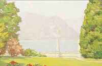 WEICKGENANNT, PALANZA AM LAGO MAGGIORE, ÖL/MALKARTON, RE. U.HANDSIGN., CA. 26 X 34 CM, R.