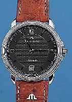 MAURICE LACROIX HERRENARMBANDUHR AUTOMATIK, REF.-NR. 11577/211, SCHWEIZ UM 1998, EDELST. POL., BEIDS. SAPHIRVERGL., 21 ST., ETA BASIS- KAL. 2892A2, ...
