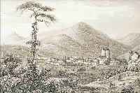 SIEBEN STAHLSTICHE, DEUTSCH, UM 1850, NEUSTADT AN DER WEINSTRAßE, VERSCH. MOTIVE, UNTERSCH. GRößEN, IM PP