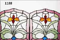 PAAR BLEIGLASSCHEIBEN, UM 1910/20, BUNTE GLASEINSäTZE, L. ALTERSSCHäDEN BLUMENDEKOR, 43.5 X 40.5 CM