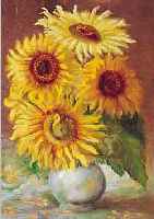 TECKLENBORG, WALTHER, DEUTSCHER MALER, 1. HäLFTE 20. JH., STILLEBEN MIT SONNEN- BLUMEN, ÖL/LWD, RE. U. SIGN. UND DAT. 1922, CA. 62 X ...
