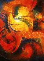 SCHUG, ERICH, 1906 LUDWIGSHAFEN-1982 BAD DüRK-HEIM, ROTE SONNE, ACRYL AUF STYROPOR, RE. U.SIGN. UND DATIERT 78, CA. 100 X 102 CM, R.