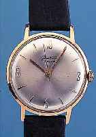 GLASHÜTTE HERRENARMBANDUHR, REF.-NR. 168961,DEUTSCHLAND UM 1965, METALL VERG., EDELST.- BODEN GEDR., HANDAUFZUGKAL. 70,1, RINGUNR., FLACHSPIR., ...