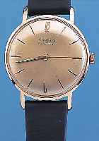GLASHÜTTE HERRENARMBANDUHR, REF.-NR. 161280,DEUTSCHLAND UM 1967, METALL ROSEVERG., L. BER., EDELST.-BODEN GEDR. M. WIDMUNGSGRAV. 1967, ...