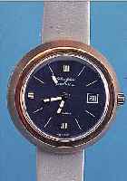 GLASHÜTTE HERRENARMBANDUHR, SPEZIMATIC, REF.-NR. 083826, DEUTSCHLAND UM 1972, MASSIV METALL VERG., EDELST.-BODEN GEDR., KAL. 75/774NUTZSP., ...