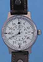 ARISTO HERRENARMBANDUHR MILITARY, DEUTSCH- LAND/SCHWEIZ 2000, TITAN, MINERALFLACHGL., KONTRASTZIFFERBL., LEDERB., NEUTR. ETUI, 25 ST., ...