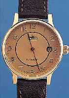 ARISTO HERRENARMBANDUHR AUTOMATIK, DEUTSCH- LAND/SCHWEIZ 2000, METALL HARTVERG., EDELST.- BODEN GEDR., MATT VERG. BLATT, MINERALFLACH- GL., ...