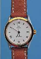 OMEGA DAMENARMBANDUHR , STAHL/GOLD, AUTO- MATIK, AB HERST. 30 M WASSERDT., UNGETR. LA- GERWARE, ORIG. LEDERBD. M. STIFTSCHL., ORIG. ETUI, ...