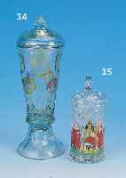 DECKELGEFäß, DEUTSCH, UM 1890, GLAS, MIT EMAILBEMALUNG, H. 16 CM, KONSTANZER KONZIL 1616, UMKREIS HECKERT