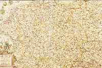 DEUTSCHLANDKARTE VON HONDIUS, 1631, DOPPELBLATT MIT BUGFALTE, SEKUNDäR KOLORIERT, CA. 34,5 X 48 CM, PP, U.GL., R.