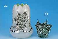 FAZZOLETTI-VASE, MURANO, 60ER JAHRE, FARBLOSES GLAS MIT GRüNEN CANNES-EINSCHMEL- ZUNGEN, H. CA. 11 CM