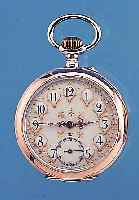 OFFENE HERRENTASCHENUHR, SCHWEIZ/DEUTSCHLANDUM 1910, 800ER SILBER, RäNDER VERG., BODEN GUILL., MONOGR.-SPIEGEL FREI, AUFWEND. EMAIL- BL. M. ...
