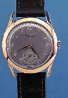 GIRARD PERREGAUX HERRENARMBANDUHR, SCHWEIZ UM 1949, NEUTR. METALLGEH. ROTVERG., BODEN U. GLASR. GEDR., BLATT REST., 15 ST., HANDAUFZUG,GEPR. ...