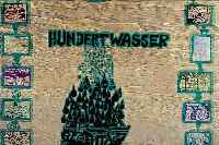 HUNDERTWASSER, FRIEDENSREICH, EINBAND DER REGENTAG-MAPPE, HOLZ BUNT BEDRUCKT, INNEN HANDSIGN. UND NUM. 2625/3000, GUTER ZUSTAND