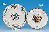 ZIERTELLER, NYMPHENBURG, UM 1860, PORZELLAN,FEINE BUNTE BEMALUNG, WILDDEKOR, DARST. ZWEIERREHE IN LANDSCHAFT, GOLDSTAFFAGE, DIESE AM RAND L. ...