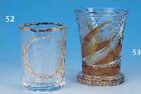 BIEDERMEIERBECHER, BöHMEN, UM 1830, GLAS, GELB GEBEIZT, H. 12 CM