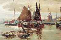 RHEINERT, ADOLF, 1880 - 1958 DüSSELDORF, ÖL/LWD., 34 X 47 CM, RAHMEN, HAFENANSICHT