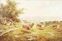AHRWEILER, WILLI, * 1905 DüSSELDORF, MüNCHEN, ÖL/LWD., 60 X 80 CM, HIRTE MIT SCHAFEN AUF DER WEIDE