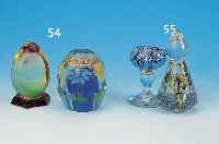 ZWEI PAPERWEIGHTS, TSCHECHEI, 20. JH., GLAS,H. 11/12 CM