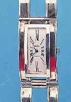 VETTA DAMENARMBANDUHR, SCHWEIZ UM 1970, 800ER SILBER, HANDARBEIT, BANDGL. IM GEH.- DESIGN, BODEN GEDR., IN SICH GEW., EMAILFARB. ...