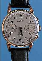 KONVOLUT: 2 HERRENARMBANDCHRONOGRAPHEN, SCHWEIZER PRODUKTION, UM 1944, 1X LEONIDAS, METALL VERCHR., BER., EDELST.-BODEN GEDR., ORIG.-BLATT ...