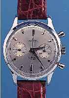 INVICTA ARMBANDCHRONOGRAPH, REF.-NR. 621001,SCHWEIZ UM 1962, LEDERB. SPäTER, ORIG.-ETUI, METALL HARTVERCHR., 45-MIN.-STOPPZäHLER, WERK ...