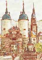 MüLLERS, RUDI, MANNHEIM/HEIDELBERGER MALER, KONVOLUT AUS 5 RADIERUNGEN, HEIDELBERG, MANN- HEIM, NEUSTADT U.A., DAVON VIER HANDKOLORIERT,UNTERSCH. ...