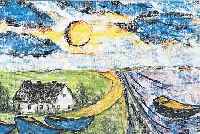 KOPP, HORST ALEXANDER, GEB. 1929, LANDSCHAFT AN DER SEE, MISCHTECHNIK AUF PAPIER, RE. U. SIGN., CA. 33.5 X 49 CM, PP