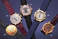 ORFINA ARMBANDCHRONOGRAPH, VOLLKALENDER, SCHWEIZ UM 1999, GG 750/000, BEIDS. VERGL., AUS RESTBEST. REMONTIERT, KORREKTURDR. SEITL. IM GEH. ...