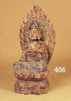 BUDDHASKULPTUR, CHINA, 18./19. JH., HOLZ GESCHNITZT, RESTE ALTER FARBFASSUNG, H. CA. 74 CM