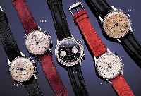 ANGELUS ARMBANDCHRONOGRAPH CHRONODATO, REF.-NR. 231642, SCHWEIZ UM 1949, EDELST., BODEN U.GLASR. GEDR., ORIG.-BLATT ALTERSBED. FL., 45- ...