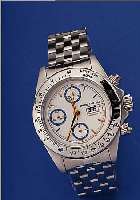 ORFINA ARMBANDCHRONOGRAPH SPACESHUTTLE, SCHWEIZ UM 1998, EDELST. POL., OBERFL. WIE EDELST.-BAND TEILW. SAT., BODEN, DRüCKER U. KRONE ...