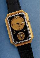 DALIL MOSLEMSWATCH SUPRA, REF.-NR. 83101, METALL HARTVERG., SAT., EDELST.-SCHR.-BODEN, IN MINERALVERGL. EINGEL. KOMPAß, ZIFFERBL. M. 3 ...