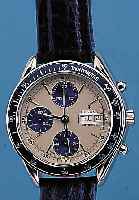 FESTINA ARMBANDCHRONOGRAPH AUTOMATIK, REF.- NR. 5258, SCHWEIZ UM 1995, EDELST. POL., UNGE-TR. LAGERW., BODEN U. KRONE GESCHR., BEI FERTIGST. ...