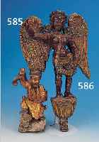 BUDDHASKULPTUR, CHINA, 19. JH., HOLZ, ALTE FASSUNG, H. 25 CM, ALTERSBEDINGT BESCH.