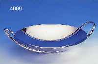 ANBIETSCHALE, SABATINI, ITALIEN, , METALL VERSILBERT, ZEITLOSE, GLATTE FORM, STANDRING IN 2 GRIFFEN ENDEND, DADURCH WIPP- EFFEKT, ...