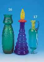 FLAKON UND KANNE, KOSTA BODA, 2. HäLFTE 20. JH., BUNTES GLAS, H. 31,5 UND 42 CM