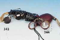 BRILLE, CHINA, 19. JH., , KRISTALLGLäSER, L. 12.5 CM, ETUI, L. ALTERSSCHäDEN
